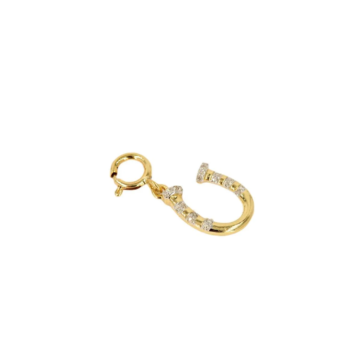 10k Yellow Gold and Diamond 'Lock With Heart Cut Out' Charm - 10038