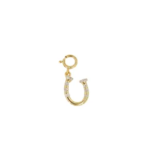 10k Yellow Gold and Diamond 'Lock With Heart Cut Out' Charm - 10038