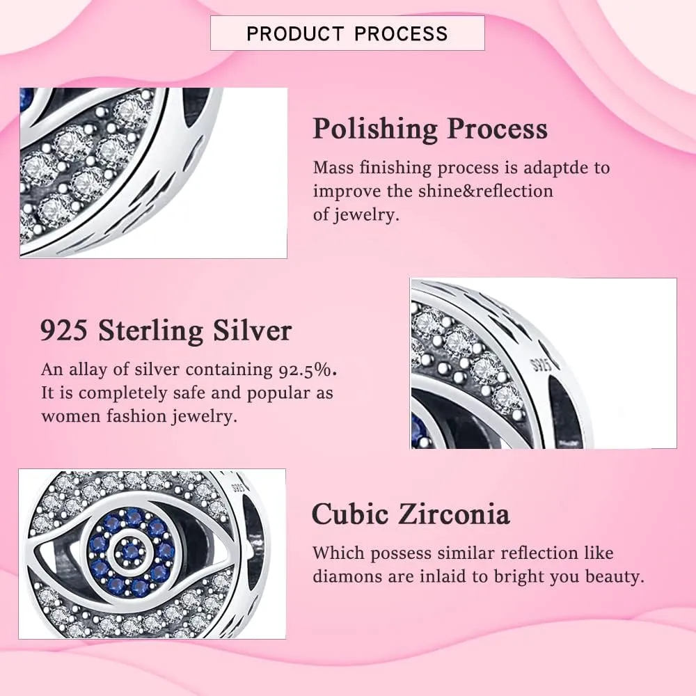 925 Sterling Silver Charms for Bracelets Necklaces 5A Cubic Zirconia Beads Charms Dangle Pendant,Jewelry Beads Gifts for Women