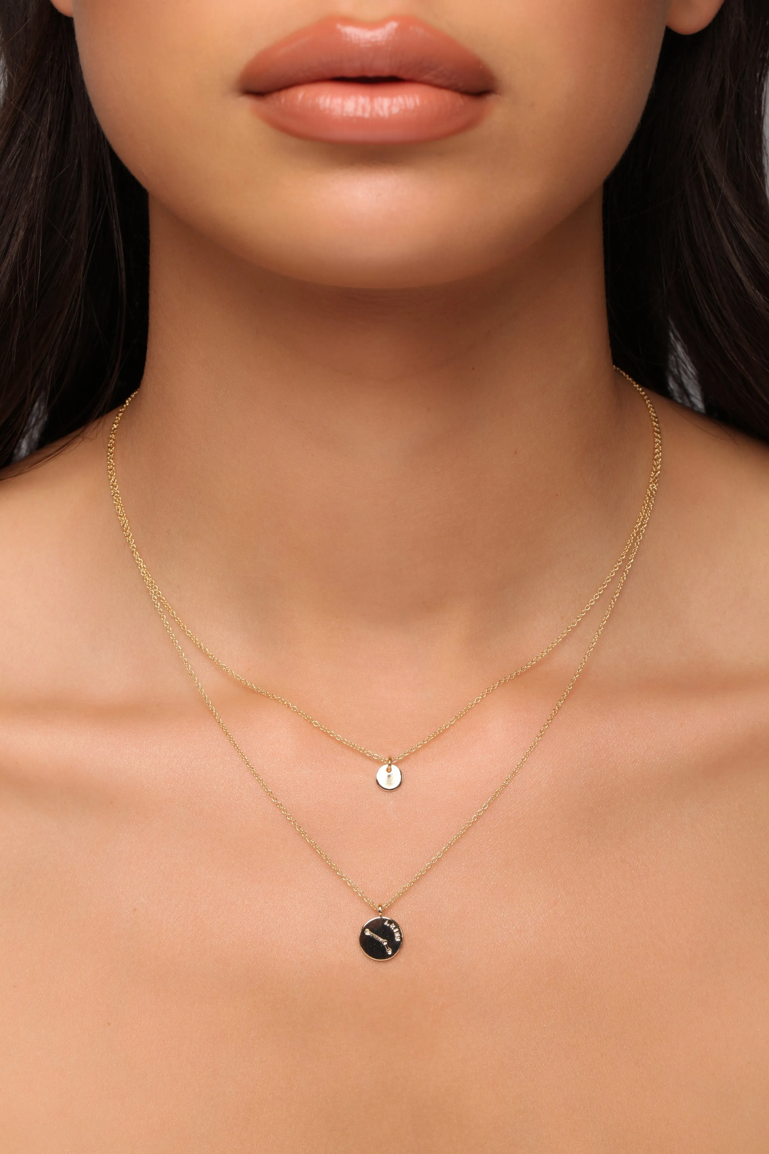 Aries Zodiac Necklace - Gold