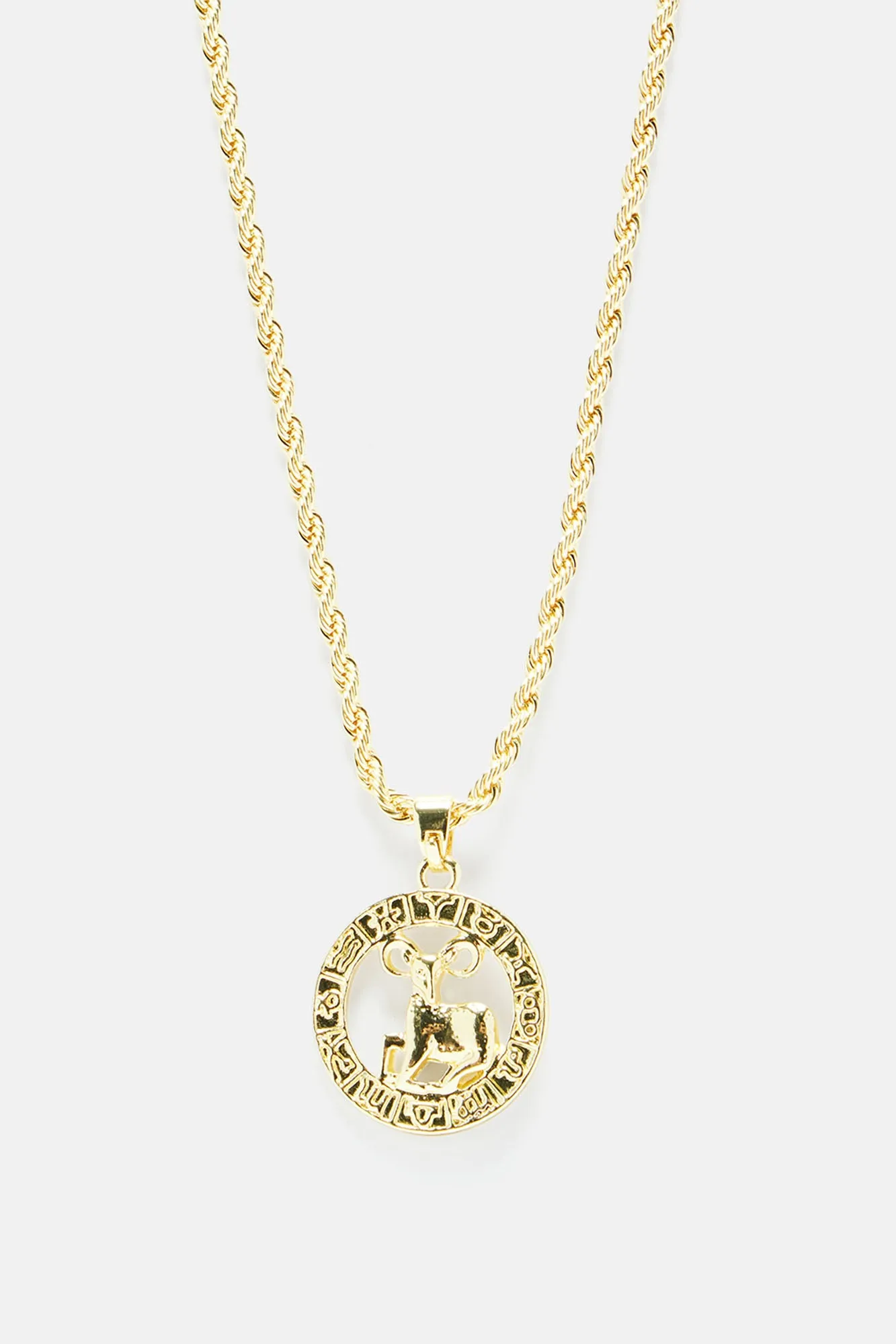 Aries Zodiac Pendant Necklace - Gold