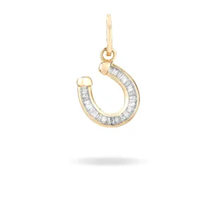 Baguette Diamond Horseshoe Charm with Enhancer