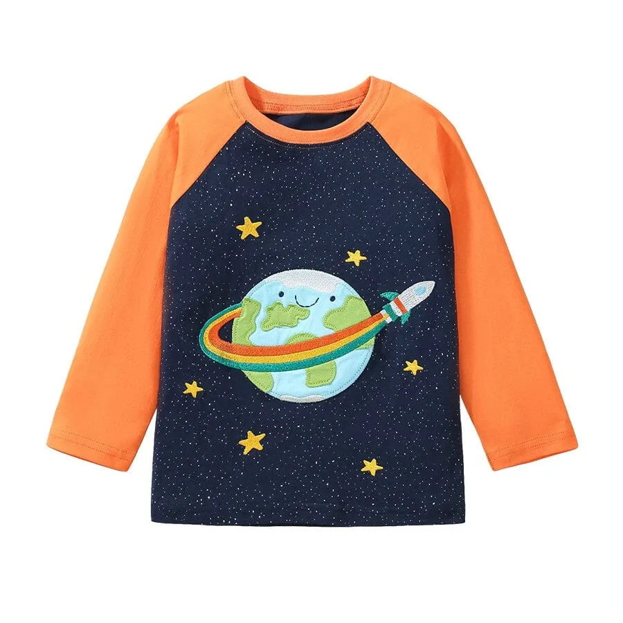 Cartoon Planet Long Sleeve Top