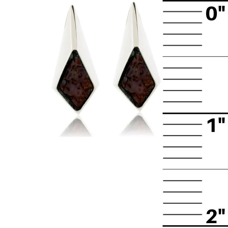 Dinosaur Bone Inlay Stud Earrings