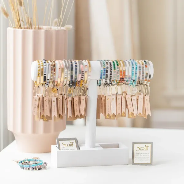 Good Karma Miyuki Bracelet | Good as Gold - Forest/Blush/Gold