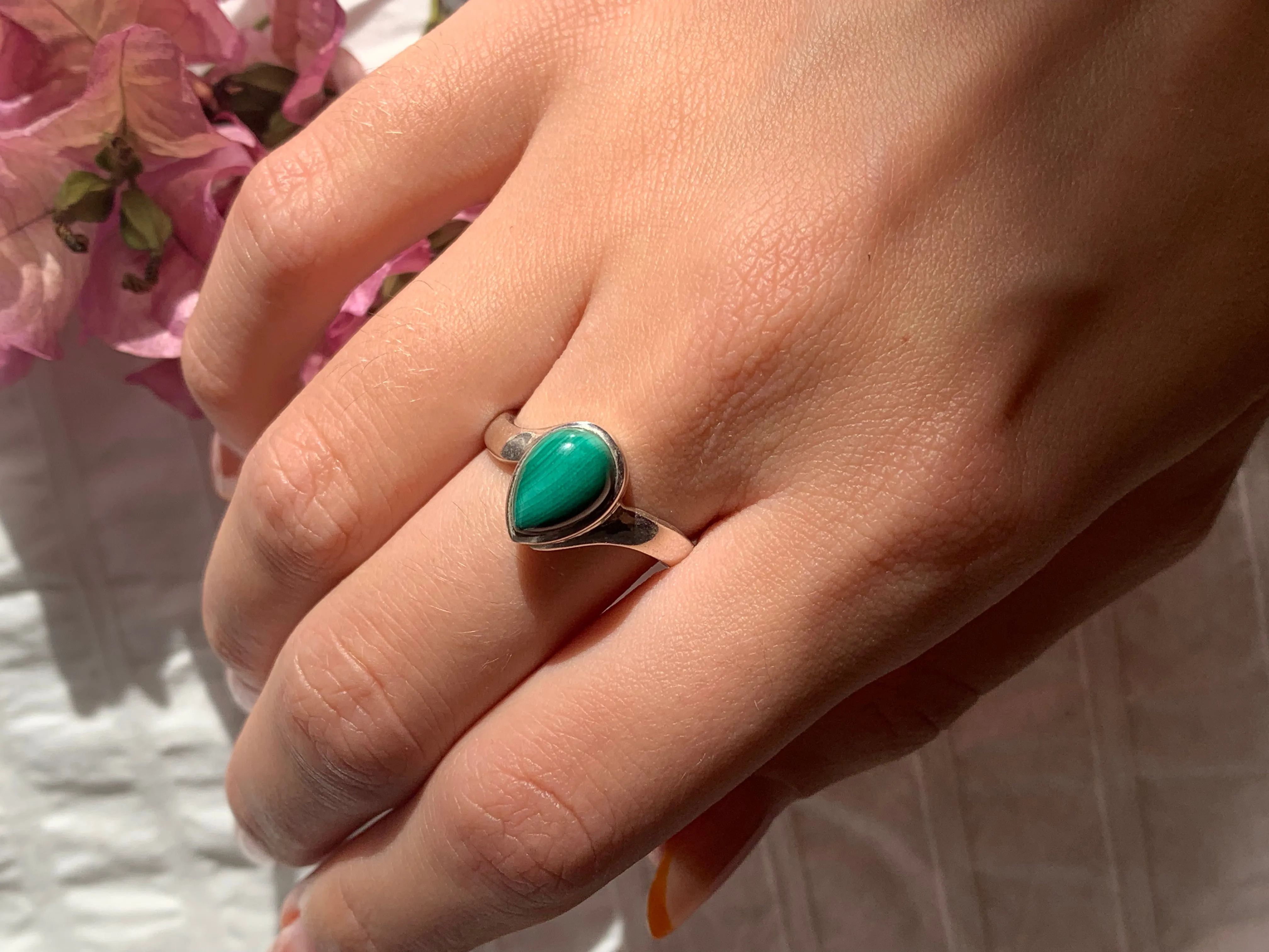 Malachite Efimia Ring - Teardrop