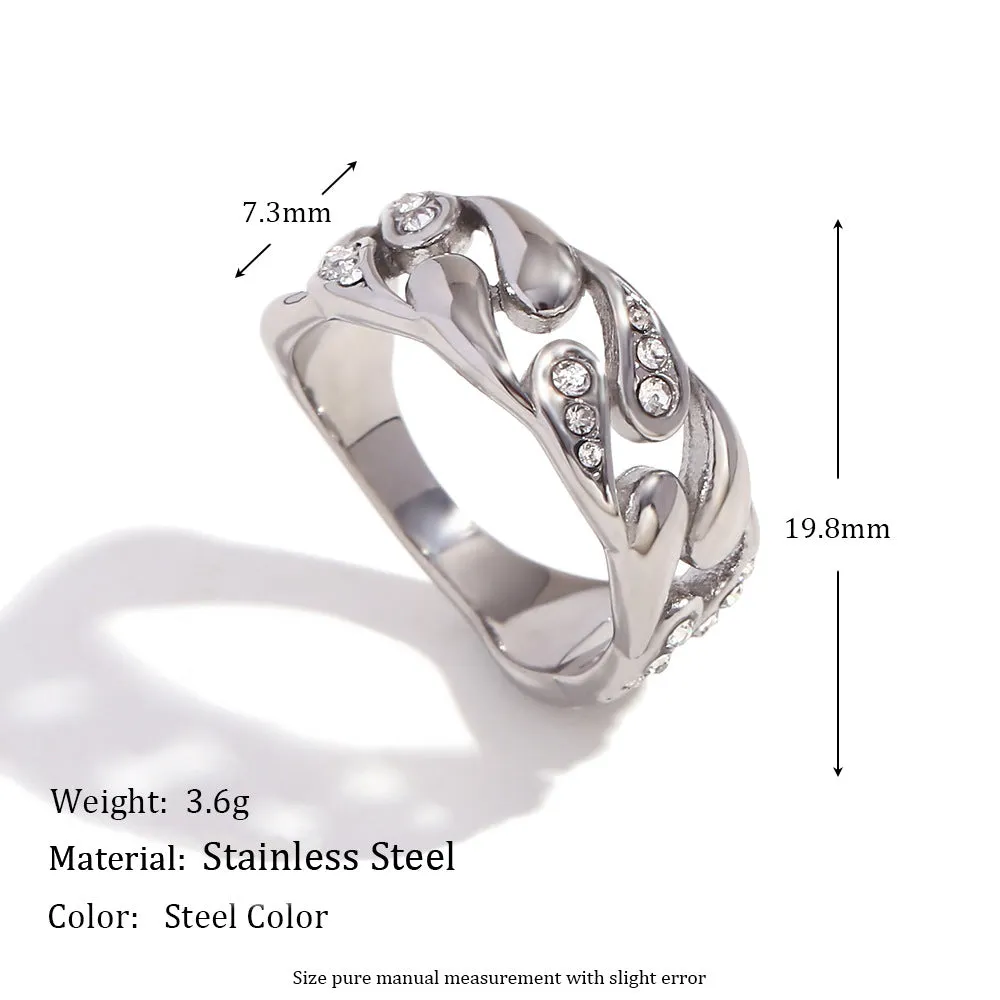Minimalist Creative Circle Geometric Stainless Steel Electroplating Rings