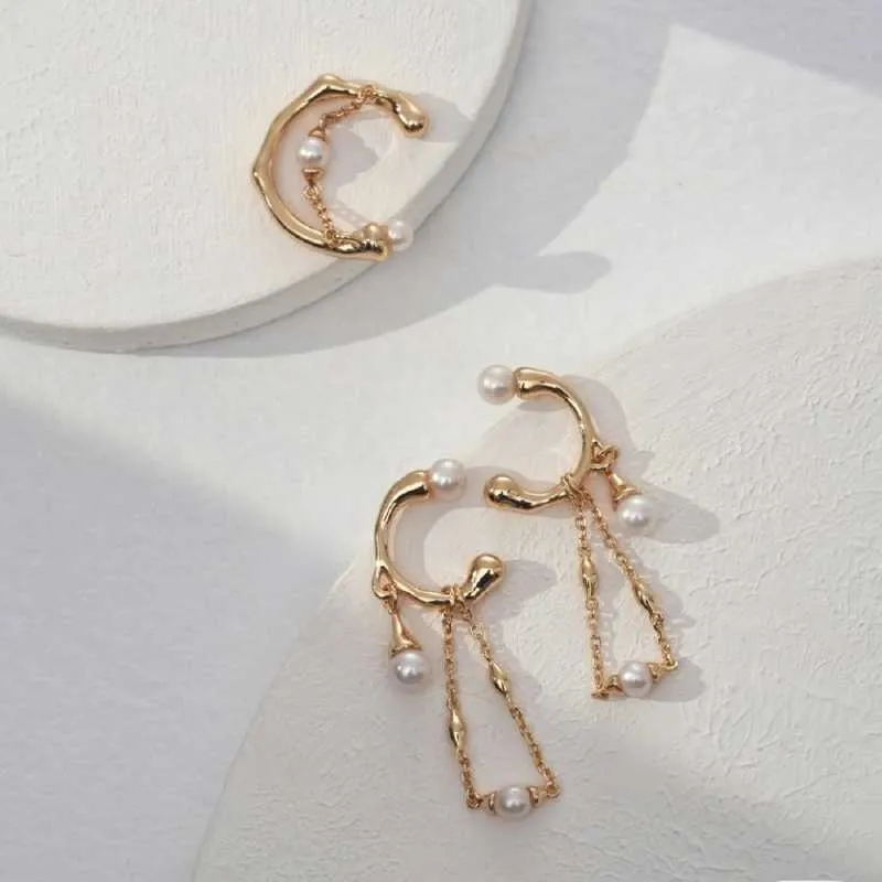 Moon Pearl  Earrings-925 Sterling Silver