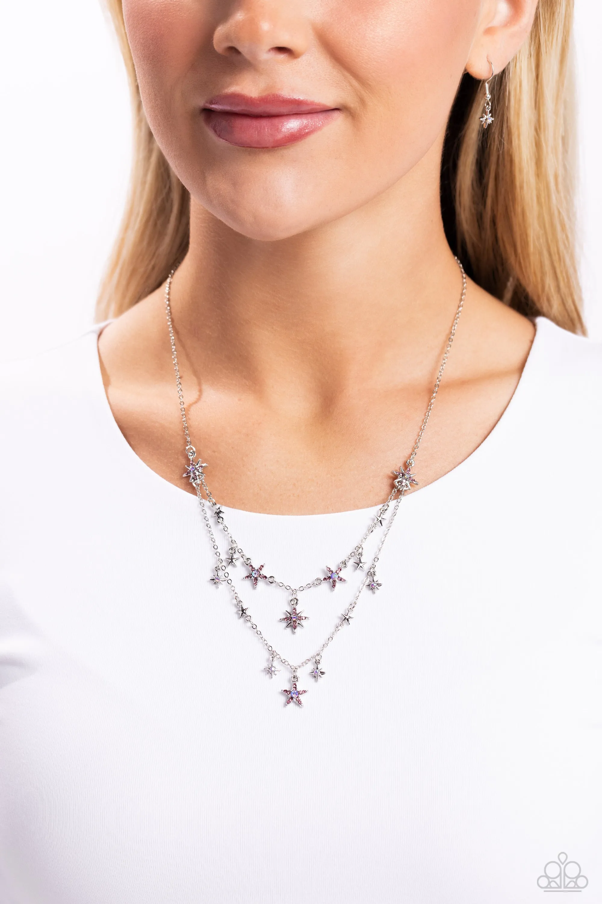 Paparazzi Raising the STAR Purple Necklace & Earring Set