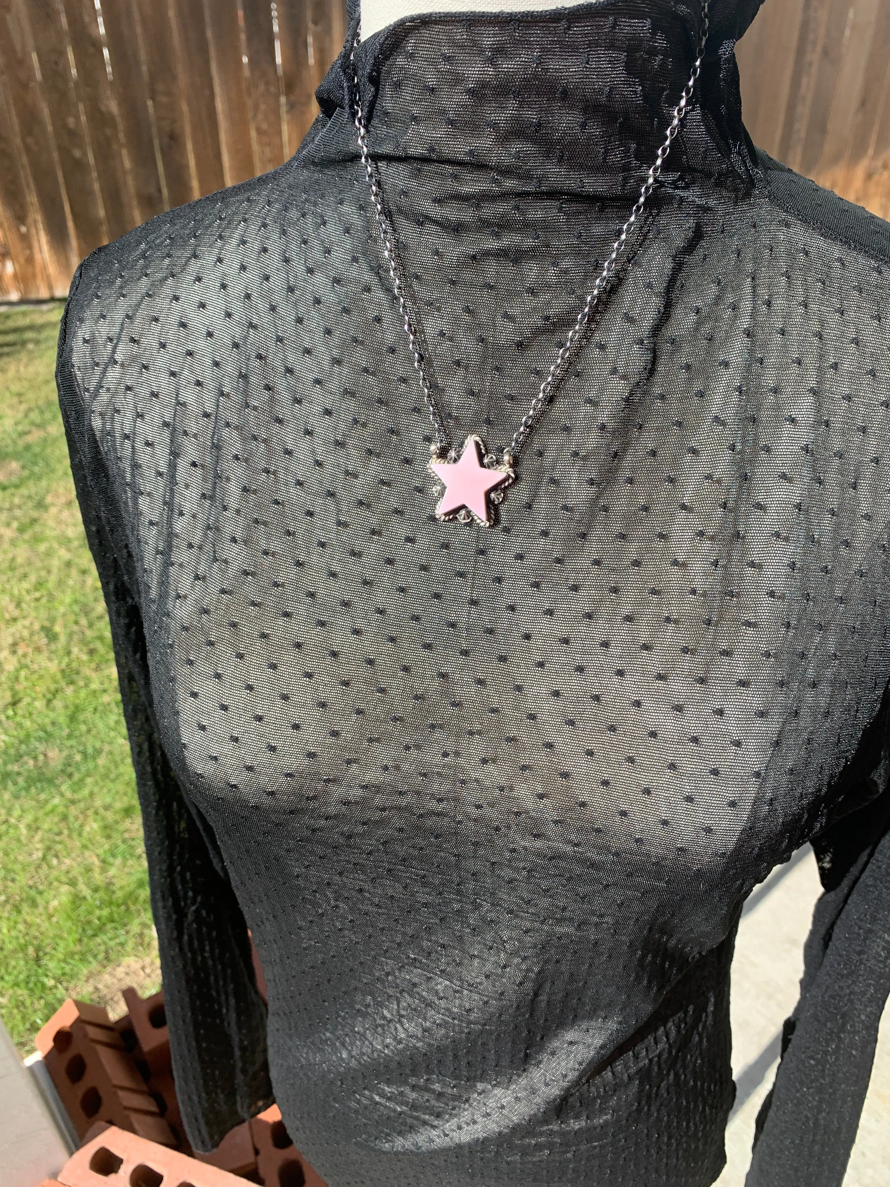 Pink "Cotton Candy" Star Necklace- 1