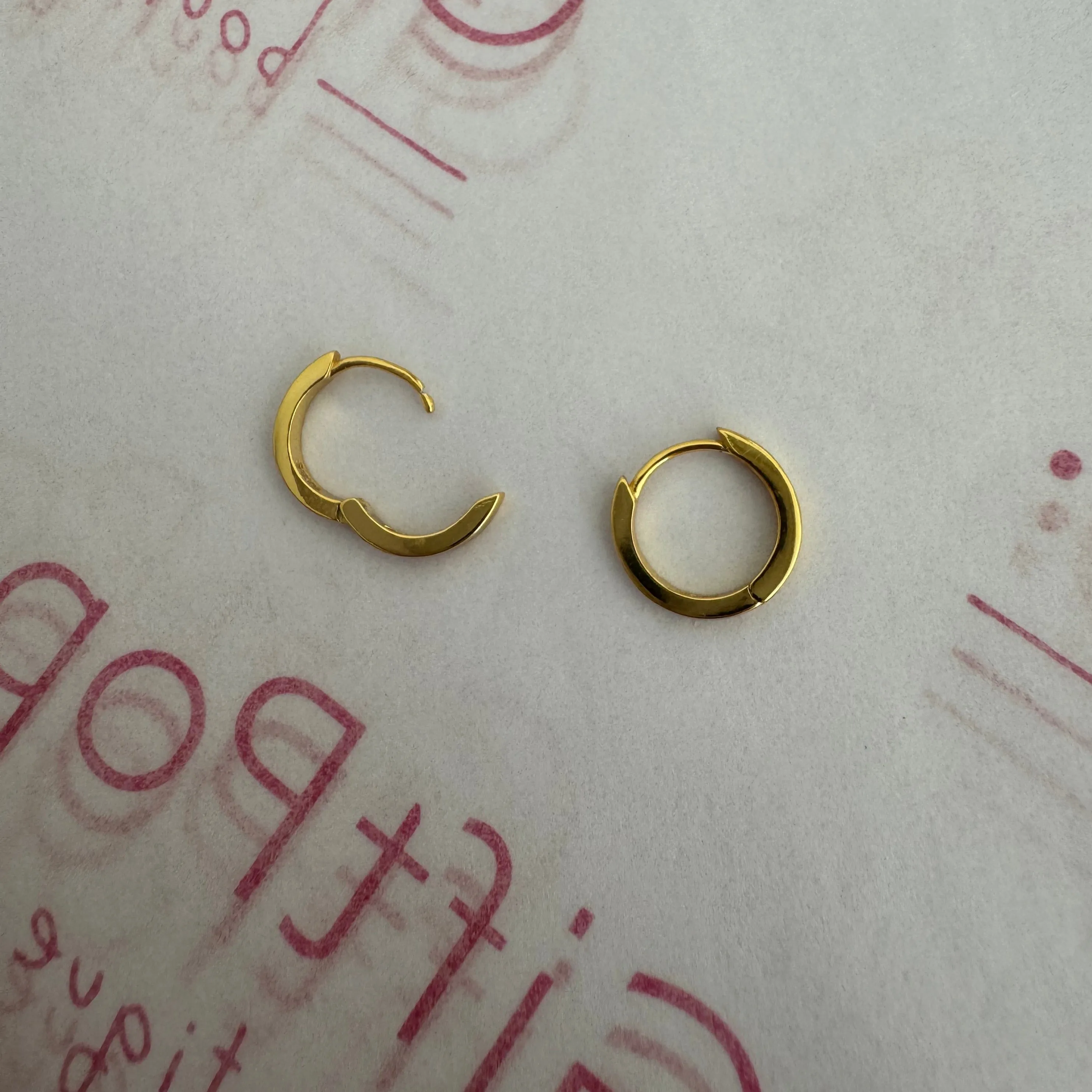 Sterling Silver Huggies - Gold ( SEE ALSO MIX/MATCH CHARMS )