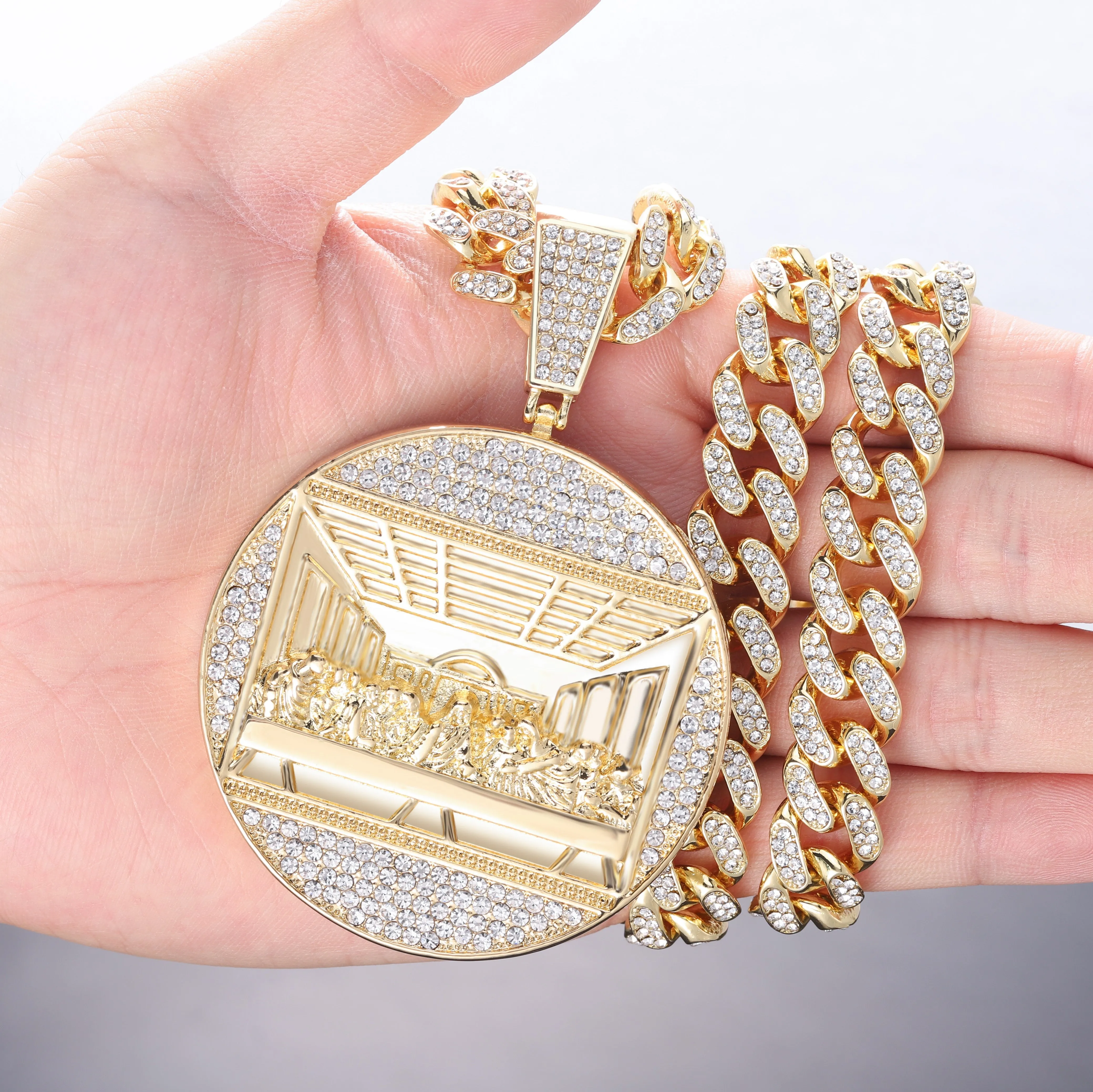 The Last Supper Pendant Gold   Silver Combo（2 pendants   2 Chains)