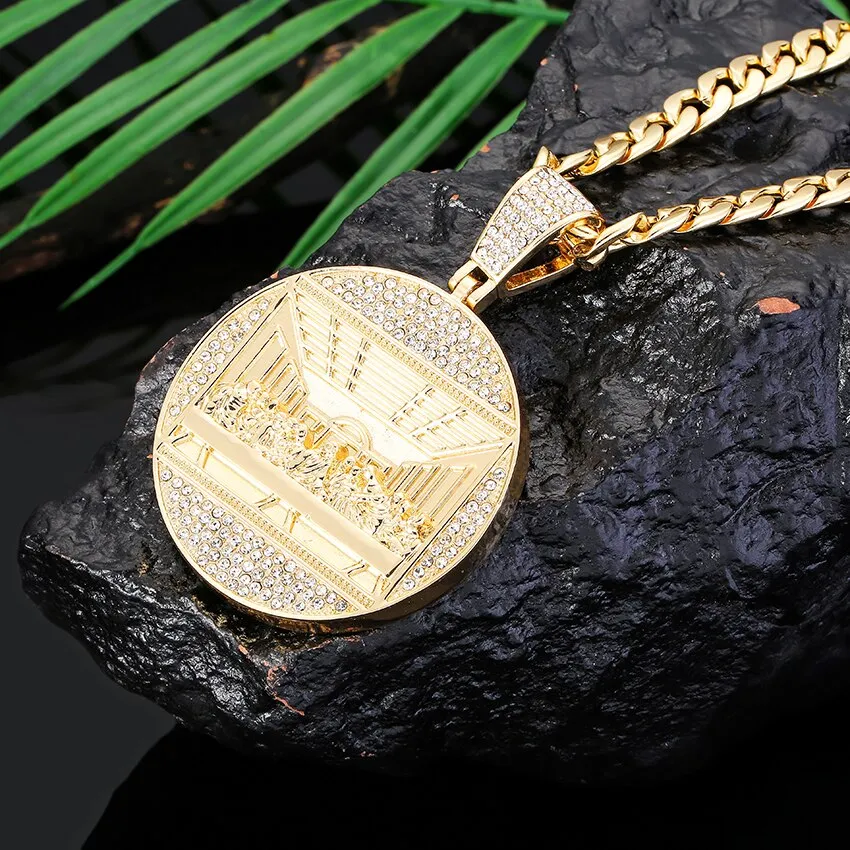 The Last Supper Pendant Gold   Silver Combo（2 pendants   2 Chains)