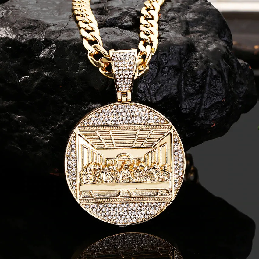 The Last Supper Pendant Gold   Silver Combo（2 pendants   2 Chains)