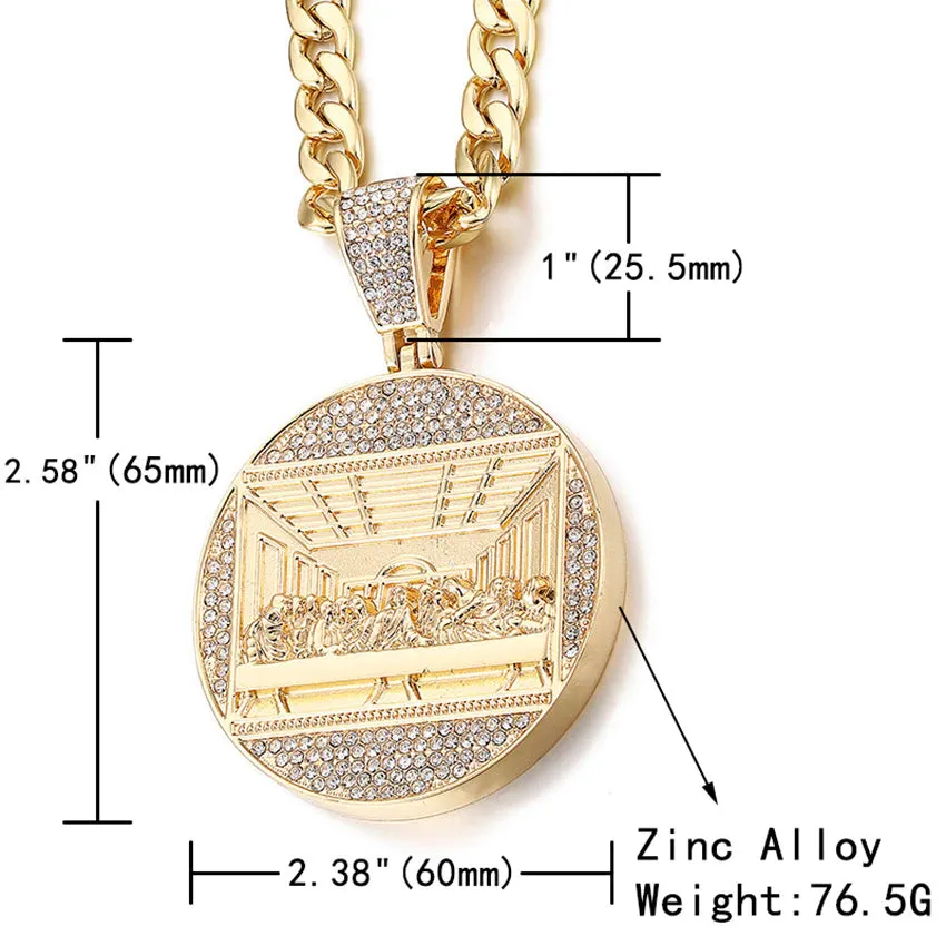 The Last Supper Pendant Gold   Silver Combo（2 pendants   2 Chains)