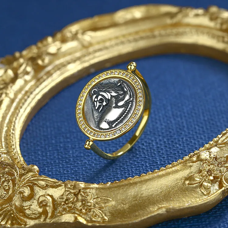 Vintage Loin Reversible Flip Ring